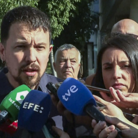  Pablo Iglesias e Irene Montero este lunes al Juzgado de lo Penal número 14 de Madrid. -EFE
