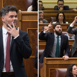 Dos imágenes de este jueves en el Congreso.- EDUARDO PARRA (EUROPA PRESS)