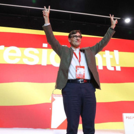 16/03/2024 - Salvador Illa, després de ser proclamat candidat del PSC a les eleccions al Parlament del 12 de maig.