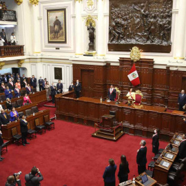 Fotografía de archivo del Congreso de Perú, cuando la actual presidenta Boluarte tomó posesión del cargo.