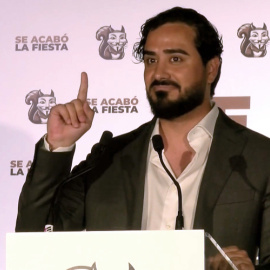 Alvise Pérez durante la noche electoral. - EFE