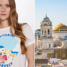 Imagen de la camiseta y del perfil de la catedral de Cádiz. -Público