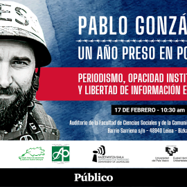 Cartel del evento 'Pablo González: un año preso en Polonia'