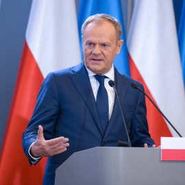 El primer ministro polaco, Donald Tusk durante una rueda de prensa el 28 de marzo de 2024, en Varsovia (Polonia).