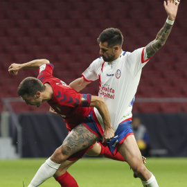 Partido de fútbol entre el Rayo Majadahonda y el Osasuna el 28 de octubre de 2018 en el estadio Wanda Metropolitano de Madrid, España.