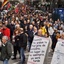 Manifestantes por la sanidad pública