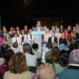05/04/2024 El candidato a lehendakari, Pello Otxandiano, durante el inicio de la campaña electoral de EH Bildu, a 4 de abril de 2024, en Vitoria-Gasteiz.