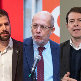 Luis Tudanca (PSOE), Francisco Igea (Cs) y Alfonso Fernández Mañueco (PP).