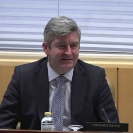 El responsable de la Agencia Madrileña de Atención Social (AMAS) de la Comunidad de Madrid, José Manuel Miranda, durante su comparecencia en la asamblea regional, a 14 de febrero de 2023.