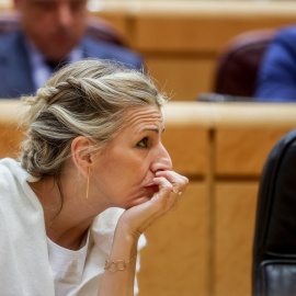 14/02/2022. Yolanda Díaz durante la sesión de control del Gobierno en el Senado, a 7 de febrero de 2023.
