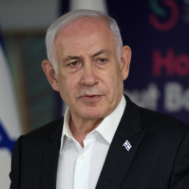 El primer ministro de Israel, Benjamín Netanyahu, durante una conferencia de prensa, a 8 de junio de 2024.