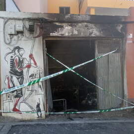 El local del Sindicato de Inquilinas de Tenerife tras el incendio
