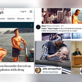 Combo de imágenes publicadas por tuiteros sobre el PP.