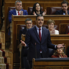 El presidente del Gobierno, Pedro Sánchez, durante la sesión de control celebrada este miércoles.