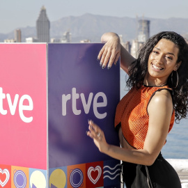 Chanel posa en una rueda de prensa tras la celebración de la segunda semifinal del Benidorm Fest 2022, en el Mirador del Castillo, a 27 de enero de 2022, en Benidorm, Alicante.