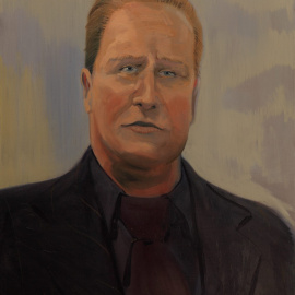 10/2/23 Fernando Barcia, en el detalle del retrato del pintor Alfonso Martínez.