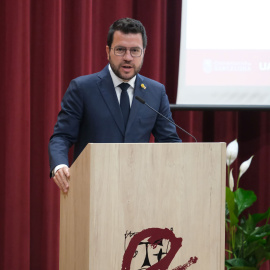 El president de la Generalitat de Catalunya, Pere Aragonès, durante la inauguración del curso del sistema universitario catalán, a 22 de septiembre de 2023, en Tarragona, Catalunya (España).