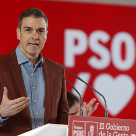 El presidente del Gobierno, Pedro Sánchez, en un acto de su partido en Zaragoza a 18 de febrero de 2023