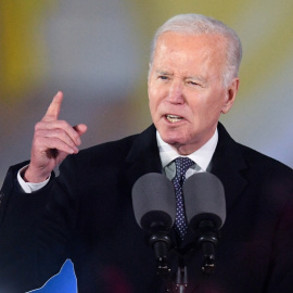 El presidente estadounidense, Joe Biden, pronuncia un discurso en Varsovia, Polonia, el 21 de febrero de 2023.