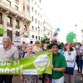 Imagen de las protestas contra las talas de árboles en Madrid.