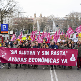 Manifestación convocada por la Asociación de Celíacos y Sensibles al Gluten bajo el lema 'Sin gluten y sin pasta'