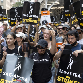 El Sindicato de Actores de Hollywood durante una manifestación en Nueva York, a 17 de julio de 2023.