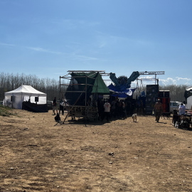 L'escenari de la 'rave' a Sant Jordi Desvalls