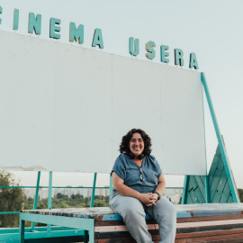 La cineasta Arantxa Echevarría, durante el rodaje.