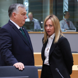La Primera Ministra de Italia, Giorgia Meloni, y el Primer Ministro de Hungría, Viktor Orban, en una foto de archivo.