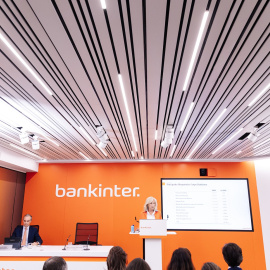 La consejera delegada de Bankinter, María Dolores Dancausa,  durante la presentación de los resultados del banco del tercer trimestre de 2023, en Madrid. E.P./Carlos Luján