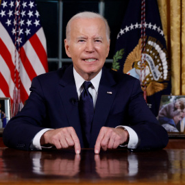 El presidente de EEUU, Joe Biden, en su discurso televisado desde la Casa Blanca, en Washington DC, a 19 de octubre de 2023.