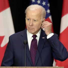 El presidente de los Estados Unidos, Joe Biden, durante una conferencia de prensa conjunta con el primer ministro canadiense, Justin Trudeau