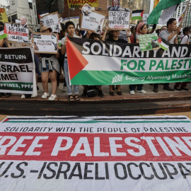 Protesta en favor de la causa palestina