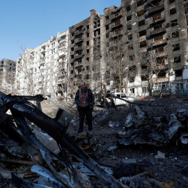 Un edificio destruido en Mariupol (Ucrania).