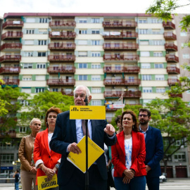 L'alcaldable d'ERC, Ernest Maragall, en un acte de campanya sobre el turisme a Barcelona.
