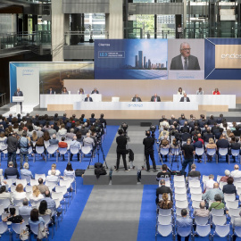 Vista de la junta  de accionistas de Endesa, en la sede de la eléctrica, en Madrid. E.P./Alberto Ortega