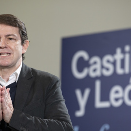El presidente del PP Castilla y León y candidato a la presidencia de la Junta, Alfonso Fernández Mañueco, interviene un mitin en Ávila. E.P./Rafael Bastante