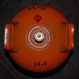 Una bombona de gas butano.