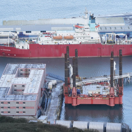 Fotografía de archivo del barco Bibby Stockholm.