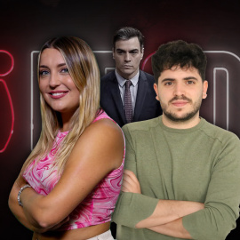 Fotomontaje de Marina Lobo y el periodista de 'Público' en el Congreso de los Diputados Samuel Martínez