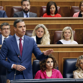 El presidente del Gobierno, Pedro Sánchez, interviene en la sesión de control al Gobierno celebrada este miércoles en el Congreso