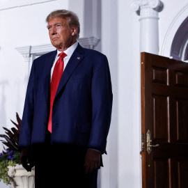 El expresidente de los Estados Unidos, Donald Trump, tras su comparecencia por cargos de retención de documentos clasificados, en Bedminster.