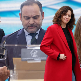 Fotomontaje de Isabel Díaz Ayuso, Miguel Ángel Rodríguez, Francina Armengol y José Luis Ábalos