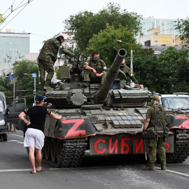 Un tanque del grupo Wagner, en la ciudad rusa de Rostov, a 24 de junio de 2023