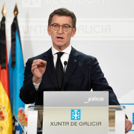 Alberto Núñez Feijóo, durante la rueda de prensa tras el Consello de la Xunta.
