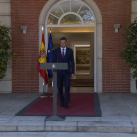 El presidente del Gobierno, Pedro Sánchez, durante su discurso en La Moncloa, en Madrid, a 29 de abril de 2024.