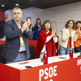 Los principales dirigentes del PSOE, el pasado sábado en el Comité Federal celebrado en Ferraz.