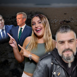 Ilustración de Alberto Núñez Feijóo, Alfonso Rueda, Marina Lobo y Basilio Aragón.