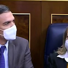 Las reacciones de Pedro Sánchez, Nadia Calviño y Yolanda Díaz ante el antes y después de la votación de la reforma laboral