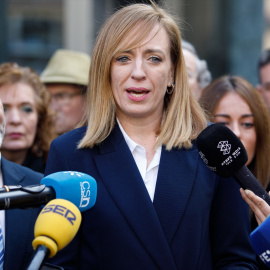 La exalcaldesa de Maracena, Berta Linares, atiende a los medios de tras el archivo de las actuaciones.